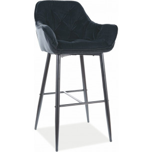 Cherry Velvet 76 black quilted bar chair Signal