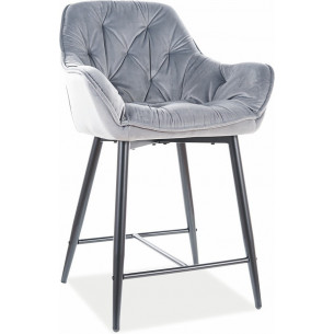 Cherry Velvet 66 grey quilted bar chair Signal