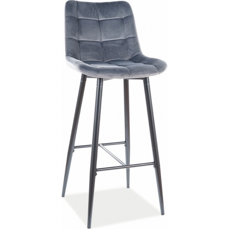 Chic Velvet 77 grey quilted bar chair Signal