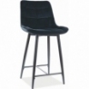 Stylowe Krzesło barowe welurowe pikowane Chic Velvet 60 czarne Signal do kuchni i kawiarni