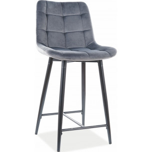 Chic Velvet 60 grey quilted bar chair Signal