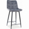 Chic Velvet 60 grey quilted bar chair Signal