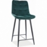 Stylowe Krzesło barowe welurowe pikowane Chic Velvet 60 zielone Signal do kuchni i kawiarni