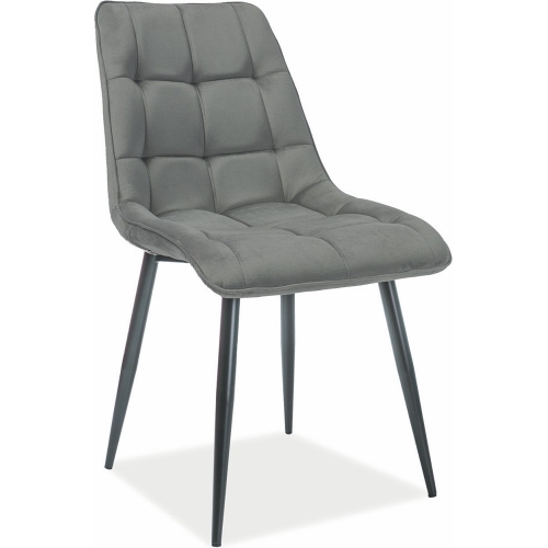Chic Matt 85 grey&amp;black quilted velvet chair Signal