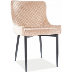 Stylish Colin Velvet beige quilte chair Signal