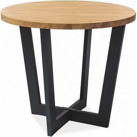 Cono II 90 oak&black round industrial dining table Signal