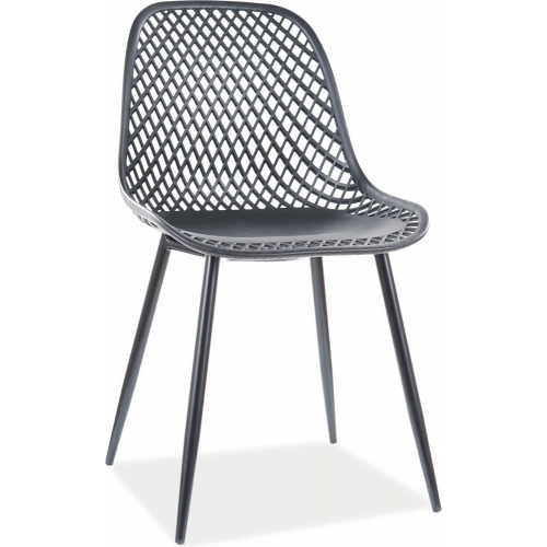 Stylowe Krzesło ażurowe plastikowe Corral A czarne Signal do kuchni