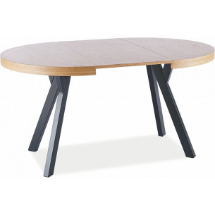 Domingo 100 oak veneer&black extending dining table Signal