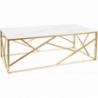 Escada B II 120x60 white marble&gold glamour glass coffee table Signal