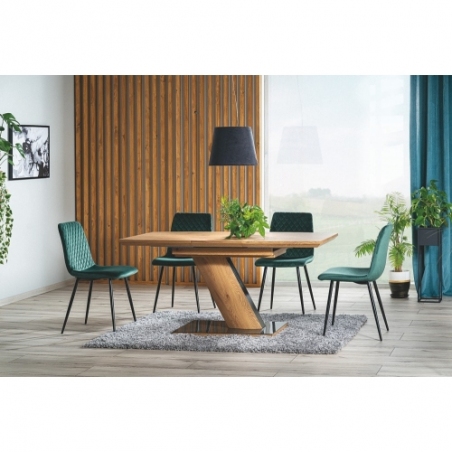 Stylowe Krzesło welurowe pikowane Irys Velvet zielone Signal do salonu i jadalni