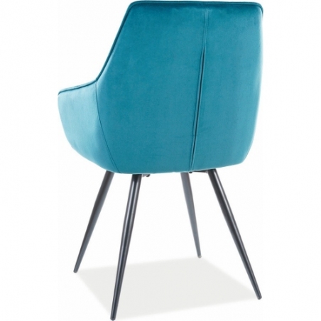Lilia turquoise velvet armrests chair Signal