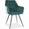 Lilia green velvet armrests chair Signal