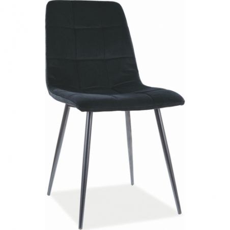 Mila Matt black quilted velvet chair Signal