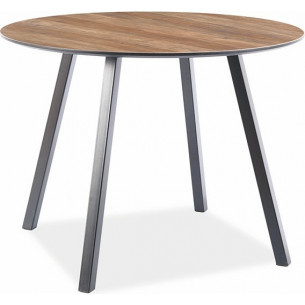 Stylish Oakland 100 walnut&black round dining table Signal