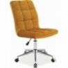 Krzesło biurowe welurowe Q-020 Velvet żółte Signal
