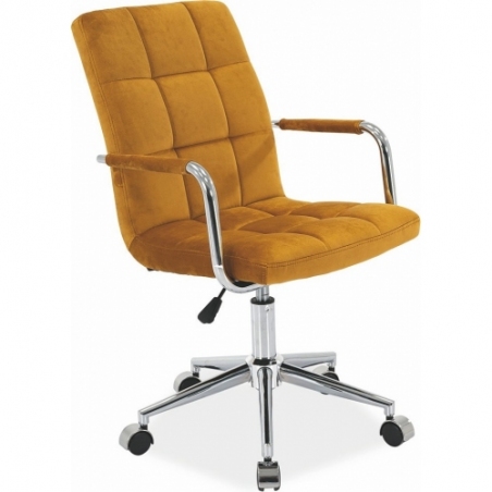Krzesło biurowe welurowe Q-022 Velvet żółte Signal