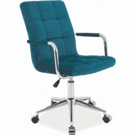 Q-022 turquoise velvet quilted office chair Signal