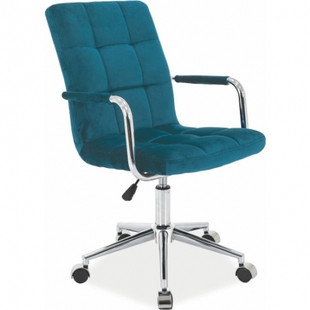 Q-022 turquoise velvet quilted office chair Signal