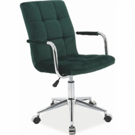 Krzesło biurowe welurowe Q-022 Velvet zielone Signal