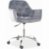Q-190 grey velvet office chair with quilted seat Signal