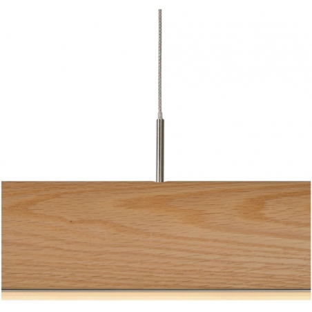 Skandynawska Lampa drewniana wisząca belka Sytze 125 Led Jasne drewno Lucide nad stół.