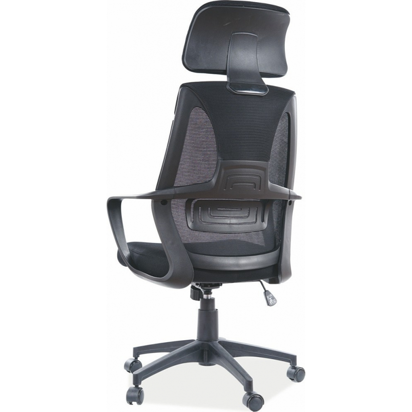 Stylish Q-935 black office chair with headrest Signal