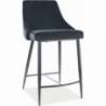 Stylowe Krzesło barowe welurowe Piano B Velvet 60 czarne Signal do kuchni i kawiarni