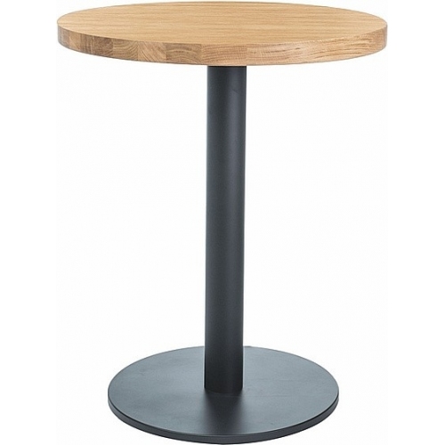 Puro II 60 oak&amp;black round one leg table Signal