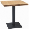 Stół kwadratowy na jednej nodze Puro 60x60 laminat dąb/czarny Signal do salonu i jadalni