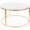 Sabine 80 white marble effect&gold glamour coffee table Signal