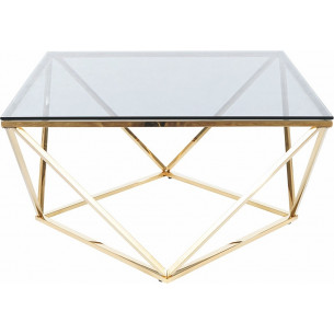 Silver 80x80 smoke glass&gold glamour glass coffee table Signal