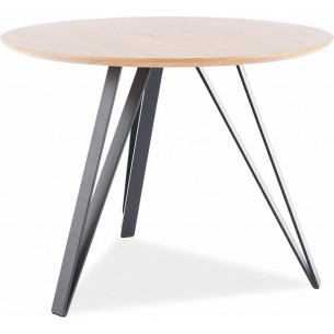 Stół okrągły industrialny Tetis 100 dębowo-czarny Signal 2