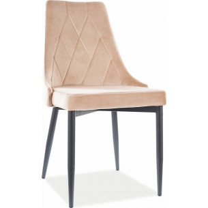 Trix B beige quilted velvet chair Signal