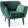 Karo navy green velvet quilted armchair Signal