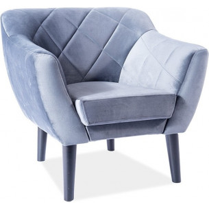 Karo grey velvet quilted armchair Signal