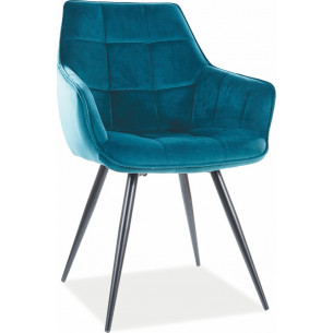 Lilia turquoise velvet armrests chair Signal