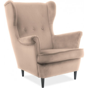 Lord beige velvet comy armchair Signal