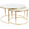 Muse white marble effect&gold set of coffee tables Signal