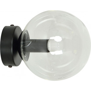 Polish Rossi 15 black&clear glass ball wall lamp Emibig - modern&designer lighting