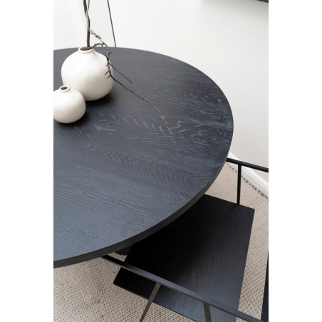Object035 110 black oak wooden round table NG Design