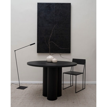 Designerski Stół okrągły drewniany Object035 110 czarny dąb NG Design do jadalni