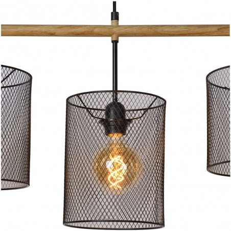 Basket black mesh wide pendant lamp Lucide