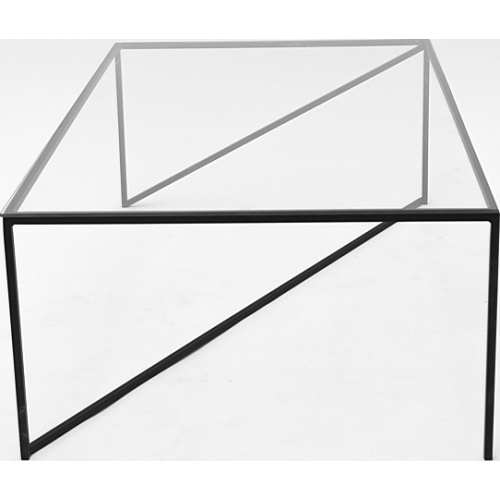 vegetation politik tynd Designer Object037 90x60 transparent&black glass coffee table NG Design