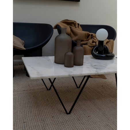 Designerski Stolik kawowy marmurowy Object040 90x60 biały NG Design do salonu i recepcji