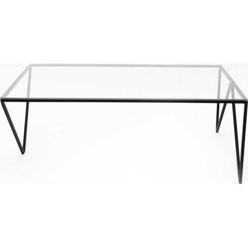forsvar Diplomati Kaptajn brie Designer Object037 90x54 transparent&black glass coffee table NG Design