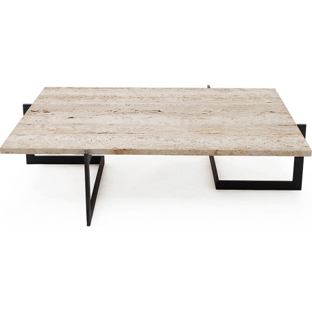 Object041 97x67 travertine&amp;black designer coffee table NG Design