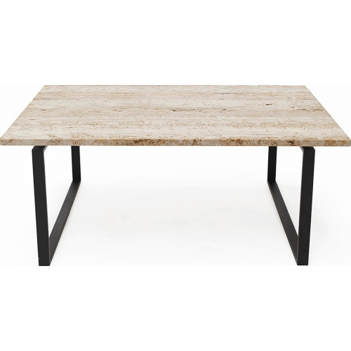 Object043 90x60 travertine&amp;black stone coffee table NG Design