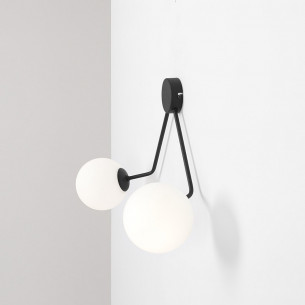 Holm white&black glass balls wall lamp Aldex