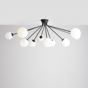 Holm X white&black glass balls semi flush ceiling light Aldex