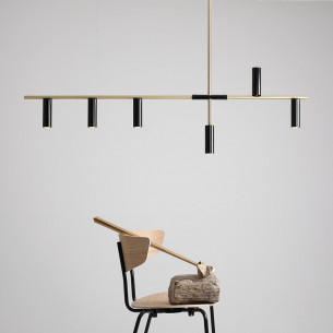 Trevo black&amp;brass linear pendant lamp Aldex